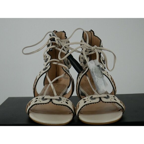 NWT Coach Via Demi Gladiator Wedge Snakeskin Sandals in White 5 - Picture 2 of 8